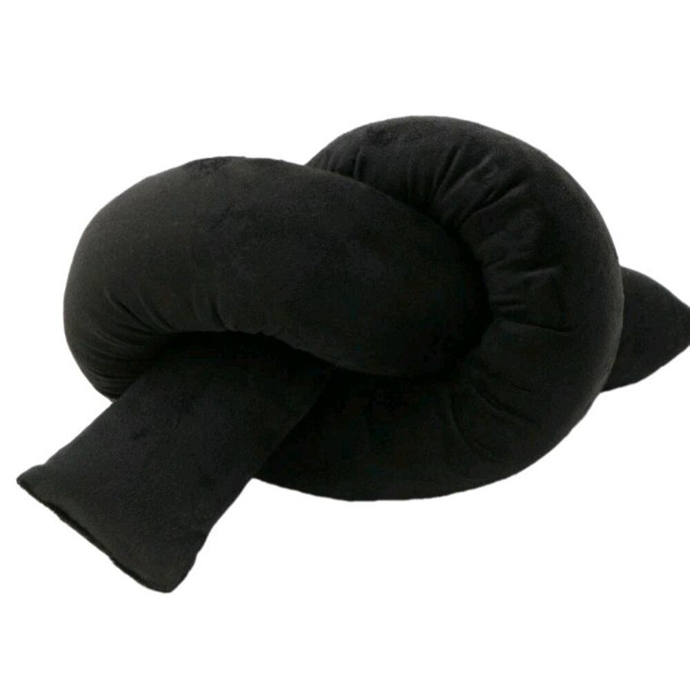 2 Bullseye's Playground Knot Toss Pillow Black Pretzel Pillow s23 - Picture 3 of 5